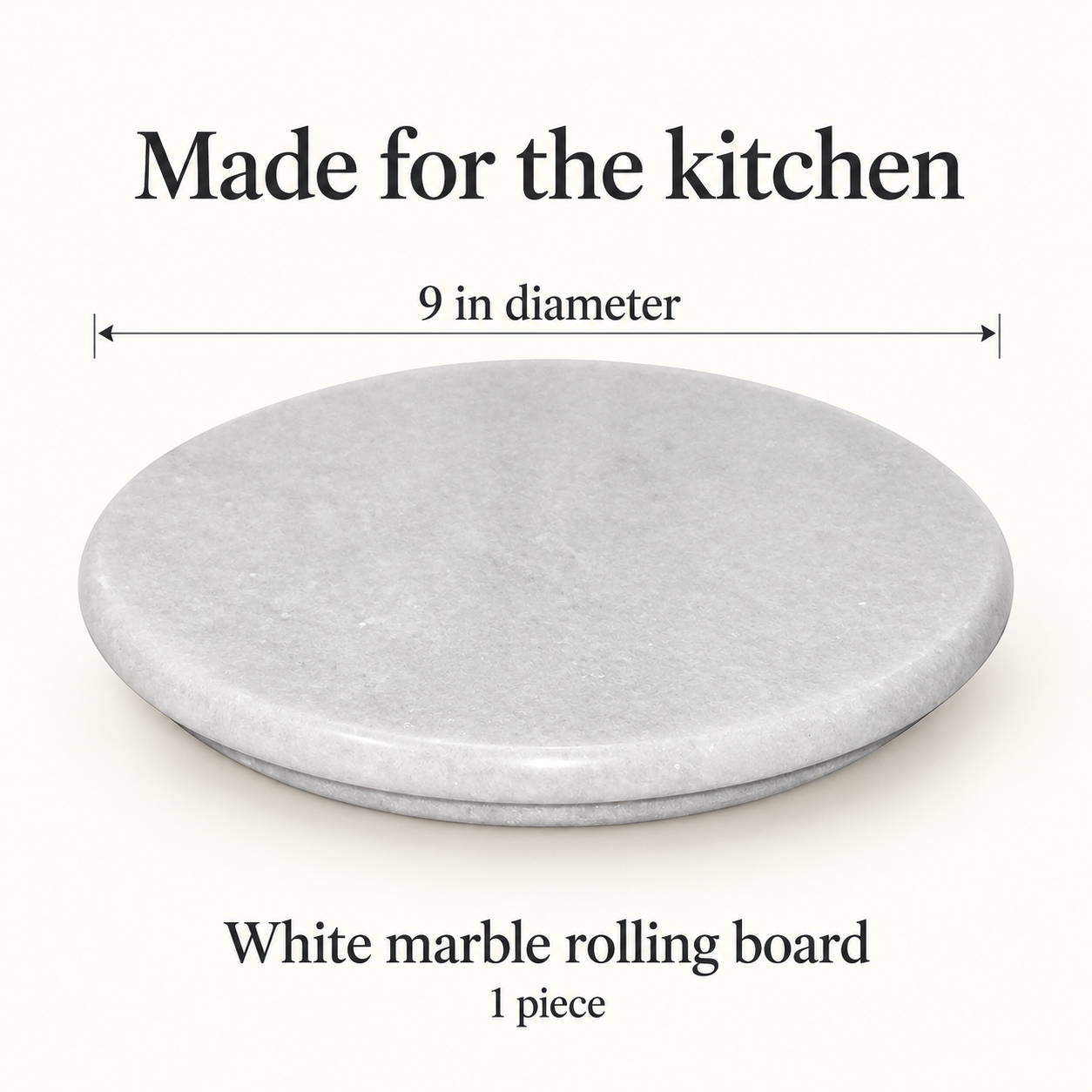 KunhaR White Marble Chakla/Rolling Pin Board/Roti Maker/Phulka Maker/Chapati Maker/papad chakla for Home & Kitchen, 9 Inch - Image 7