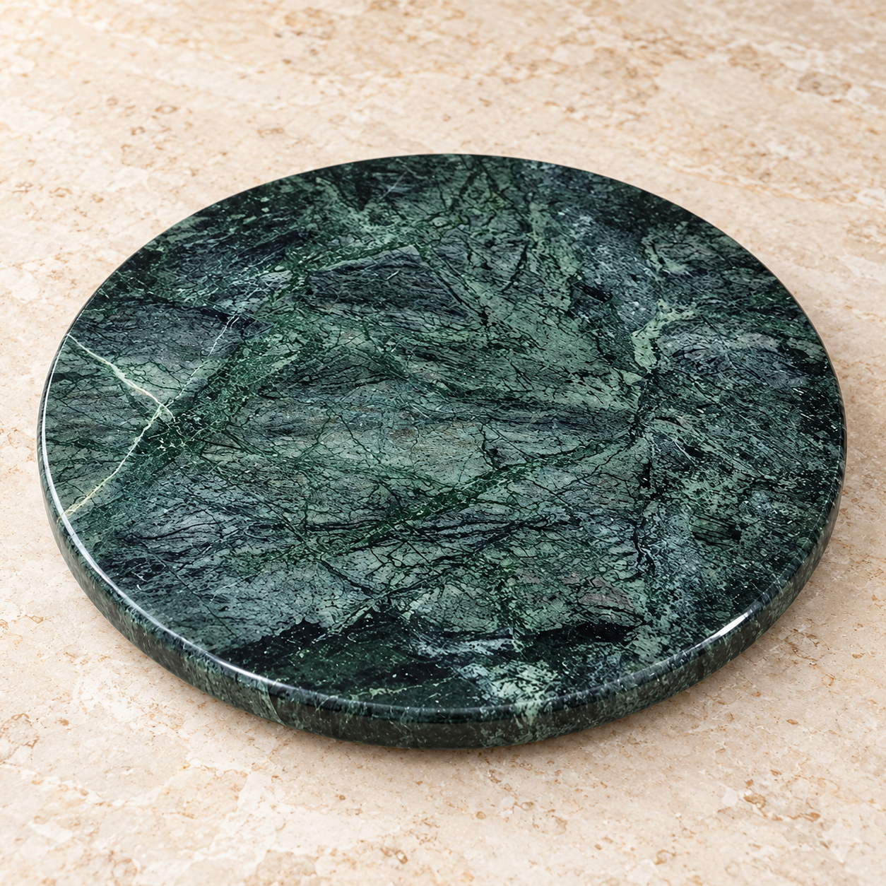 KunhaR Green Marble Chakla/Rolling Pin Board/Roti Maker/Phulka Maker/Chapati Maker/papad chakla for Home & Kitchen, 9 Inch - Image 4