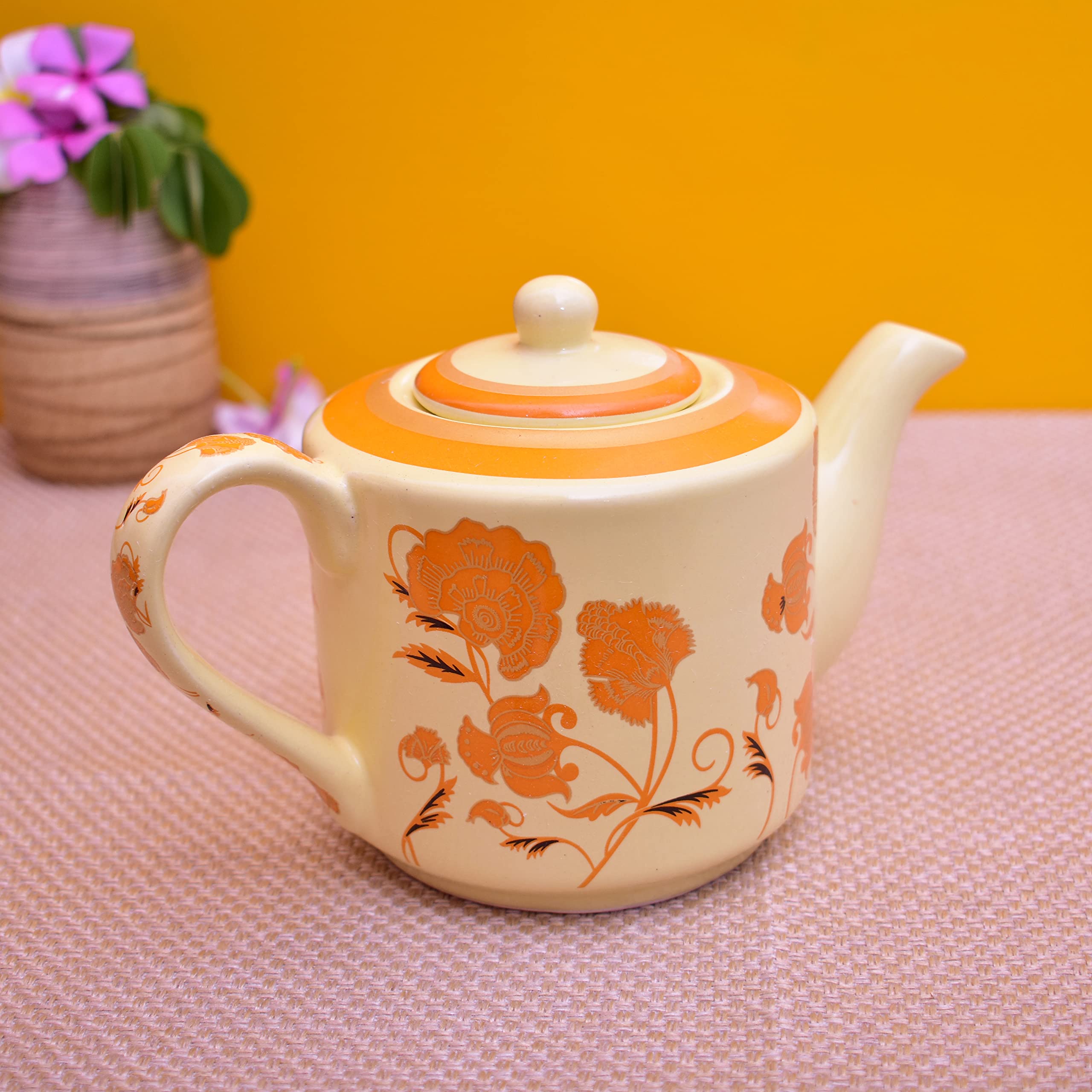 Kunhar Ceramic 6 Cups and 1 Kettle Tea Cup Set - Multicolor - Image 4