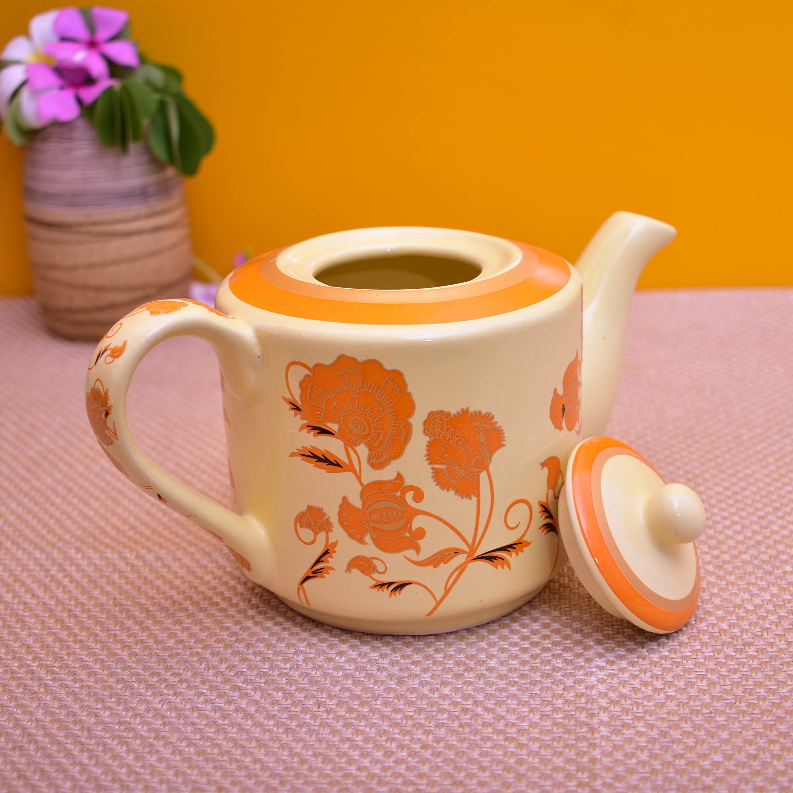 Kunhar Ceramic 6 Cups and 1 Kettle Tea Cup Set - Multicolor - Image 6