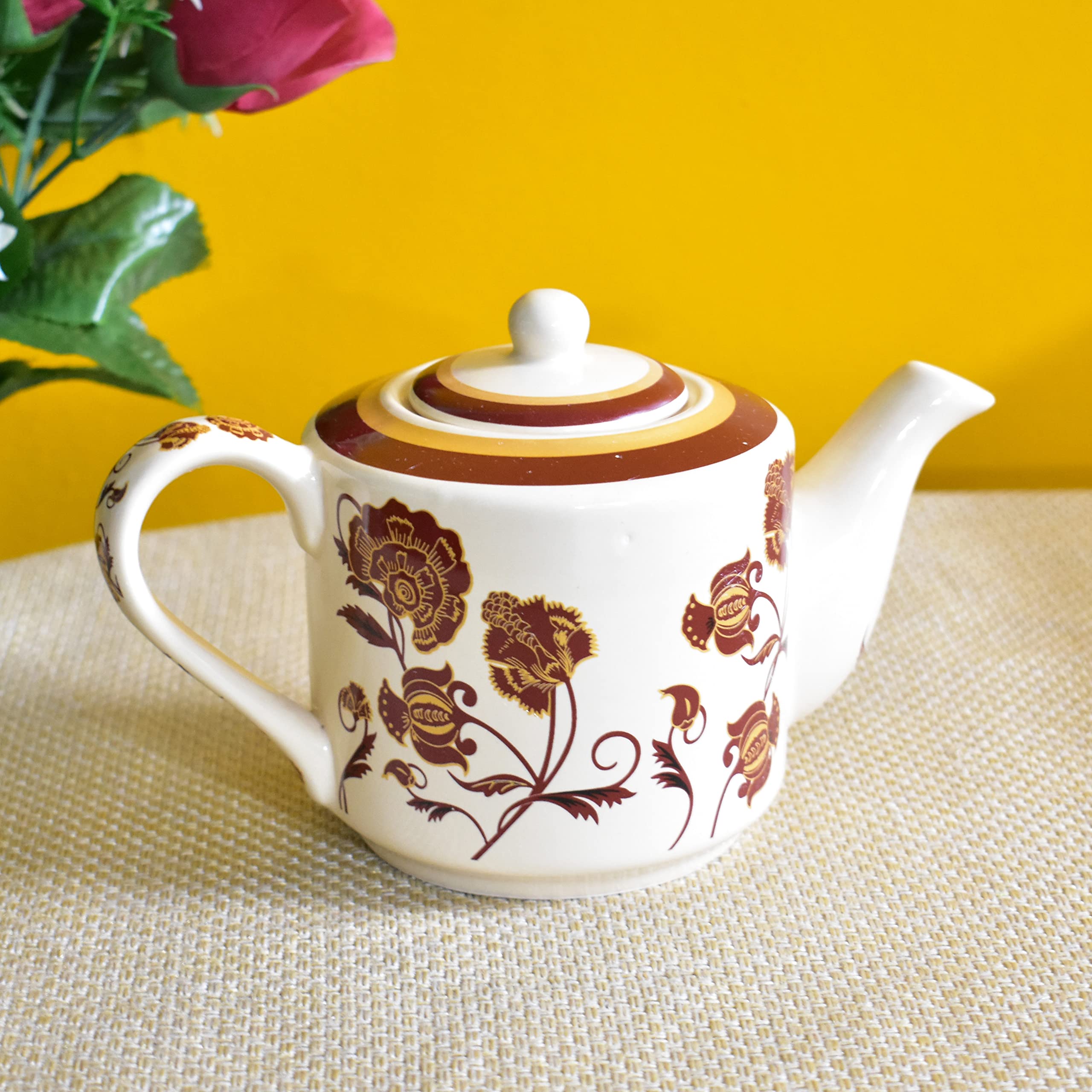 Kunhar Ceramic 6 Cups and 1 Kettle Tea Cup Set - Multicolor - Image 4