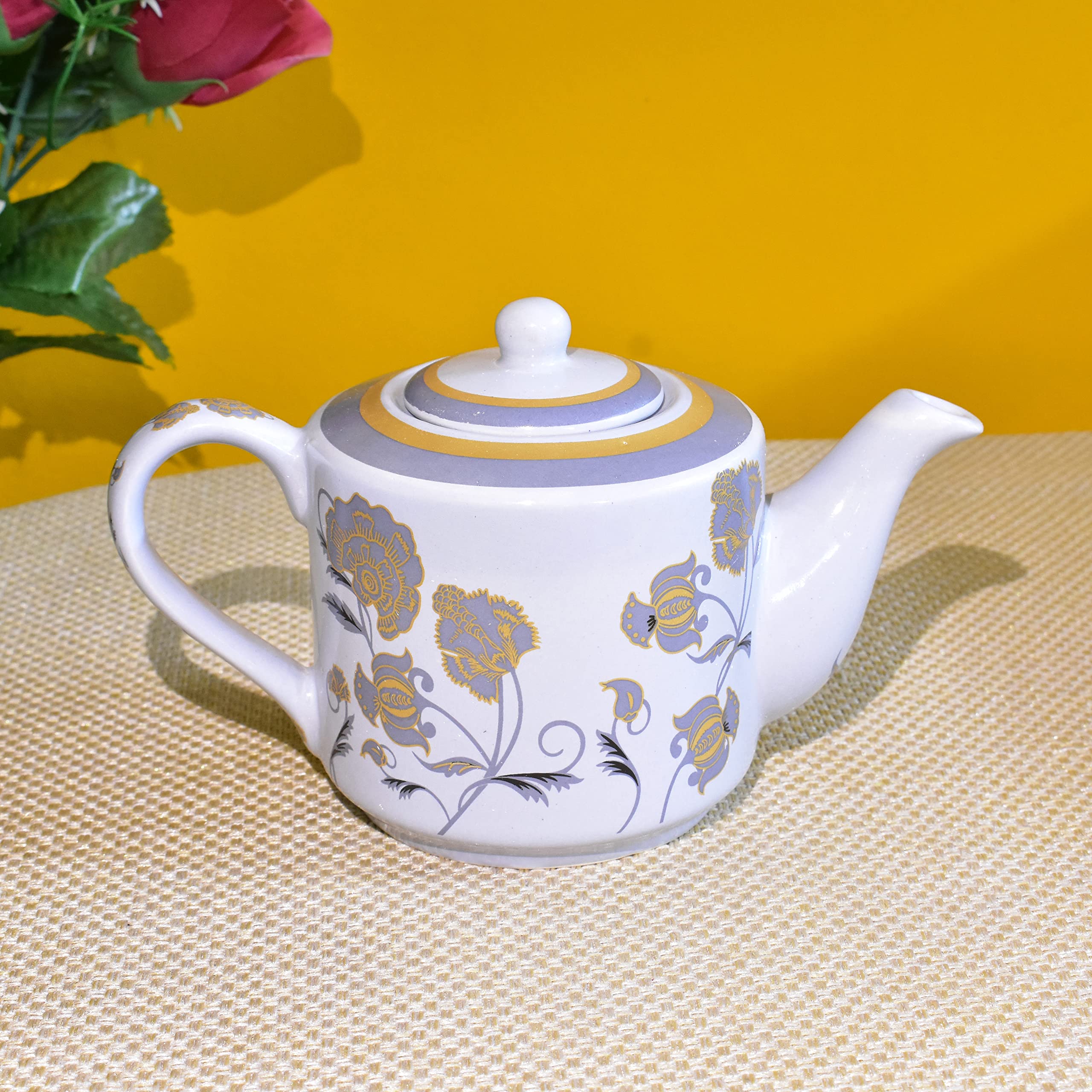 Kunhar Ceramic 6 Cups and 1 Kettle Tea Cup Set - Multicolor - Image 4