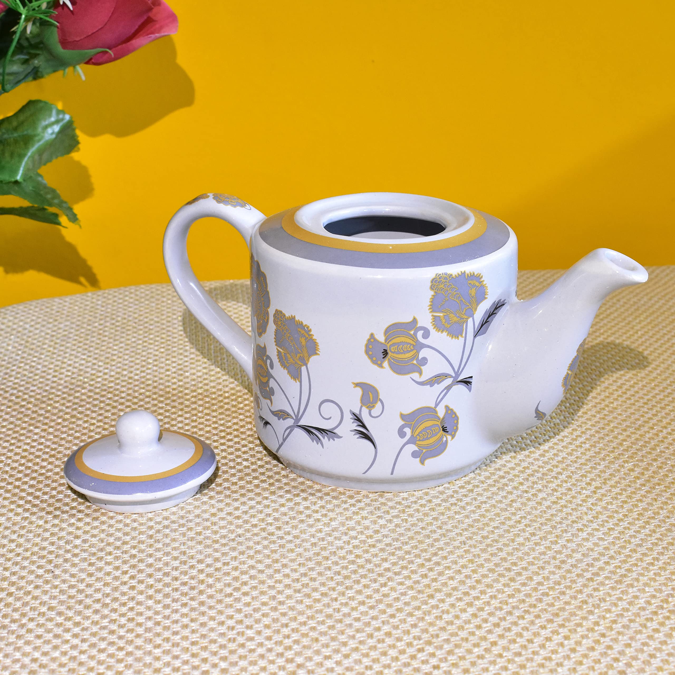 Kunhar Ceramic 6 Cups and 1 Kettle Tea Cup Set - Multicolor - Image 5