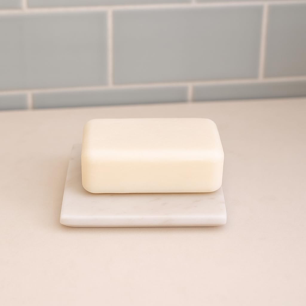 KunhaR Premium Natural Marble Soap Dish Holder for Bathroom, Wash Basin & Shower (4 x 4 Inch) - Image 2