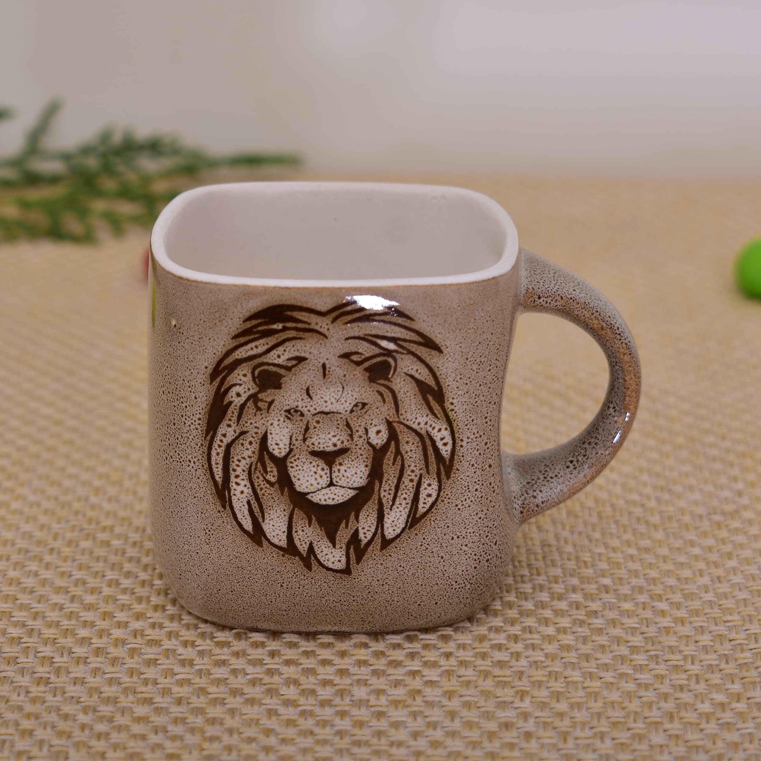 Kunhar Ceramic Tea Cup - 160 Ml, 6 Pieces, Light Brown - Image 3