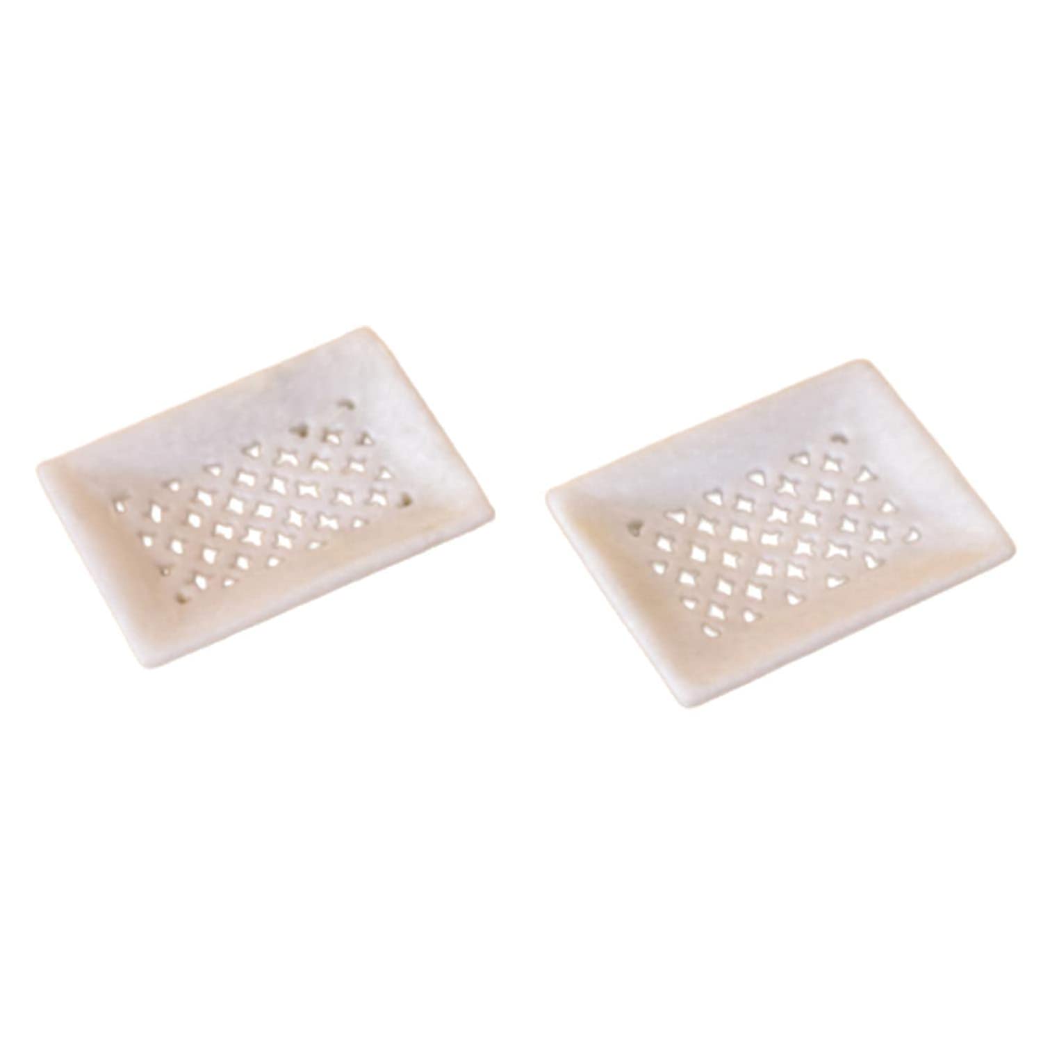 KunhaR White Marble Soap Dish Holder Elegant Bathroom & Wash Basin Accessory (2.8 x 3.9 Inch) - Image 5