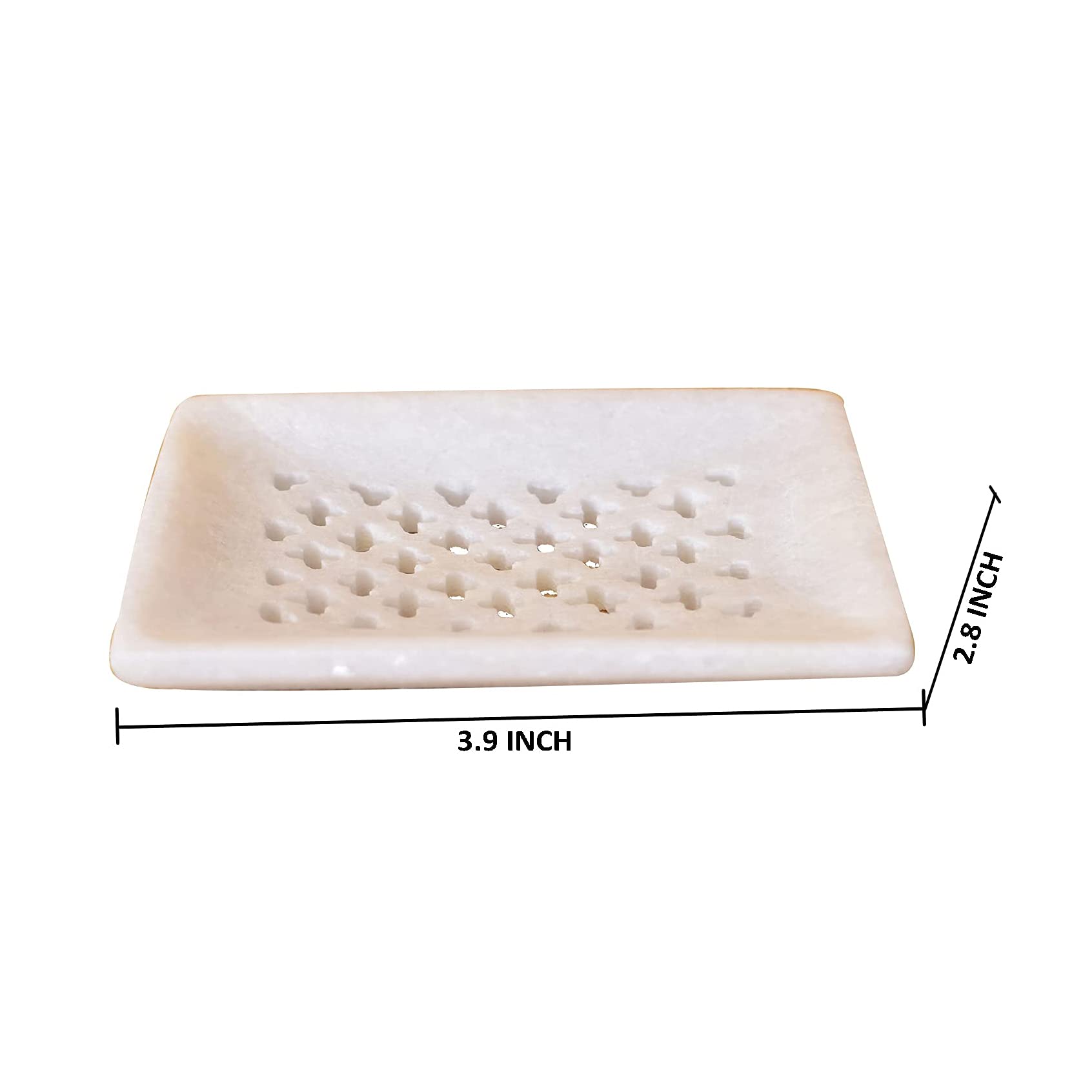KunhaR White Marble Soap Dish Holder Elegant Bathroom & Wash Basin Accessory (2.8 x 3.9 Inch) - Image 6