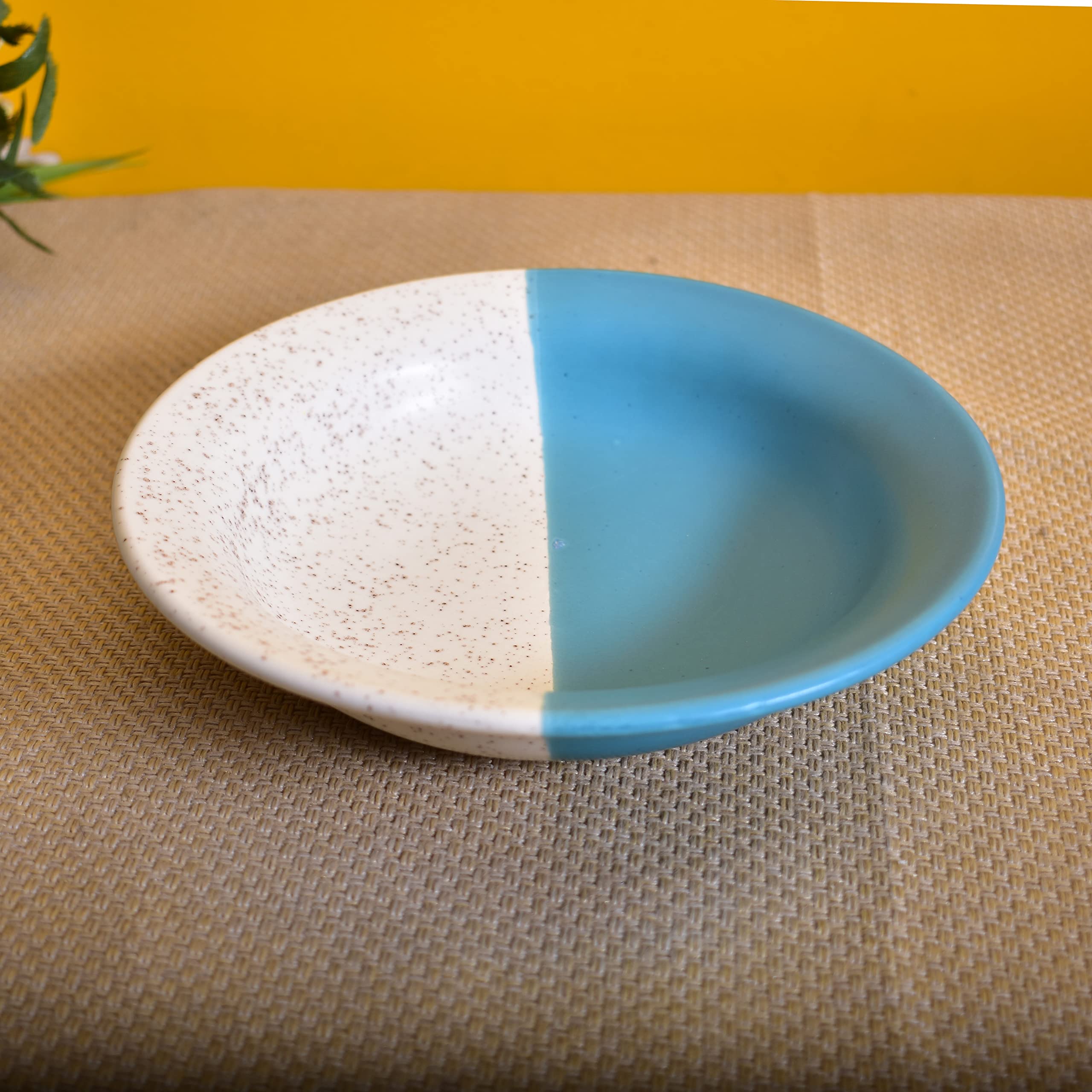 Kunhar Ceramic Pasta Plate, 2 Pieces, White Blue (7.5 Inch) - Image 4