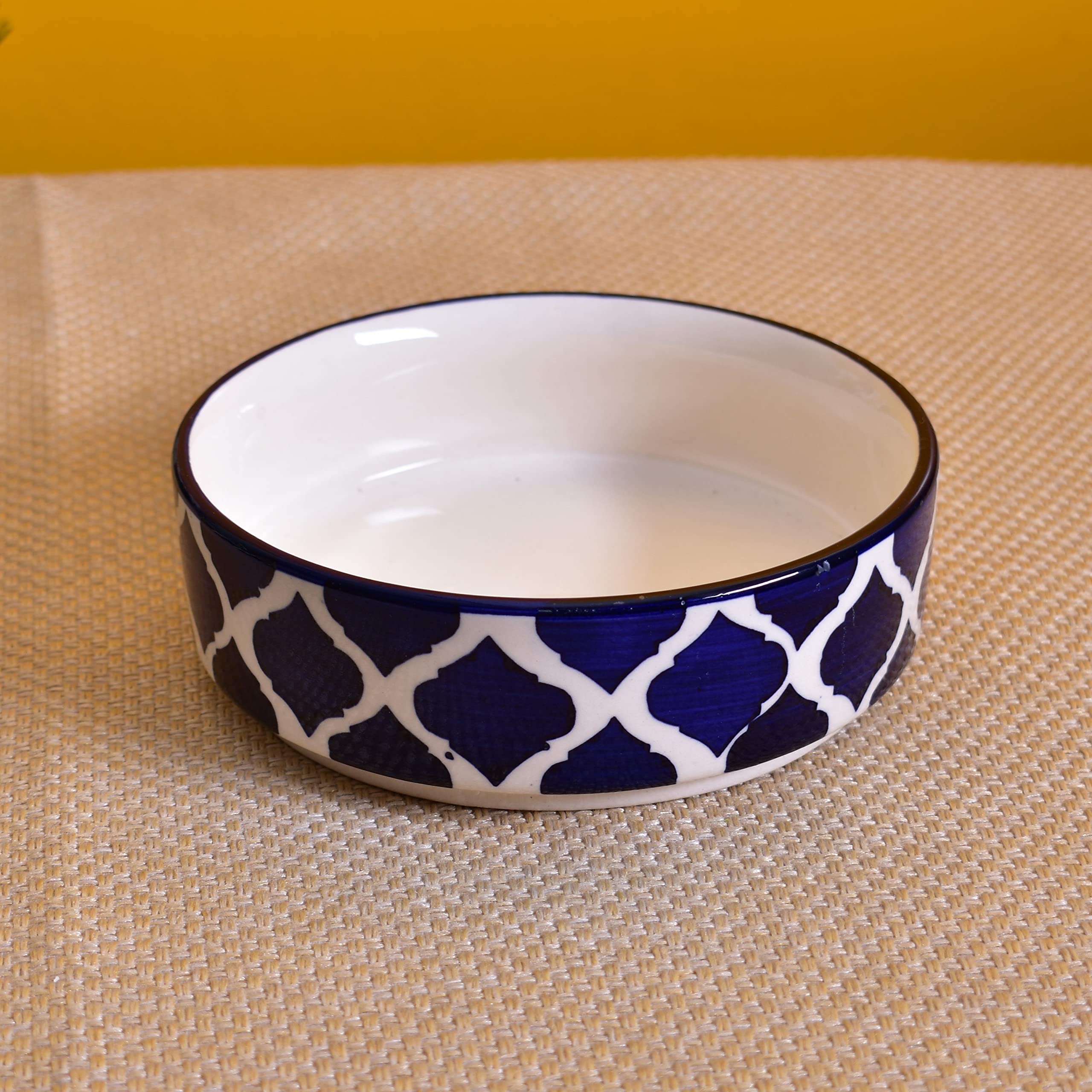 Kunhar Ceramic Bowls Set for Snacks Ceramic Serving Bowl Set for Dinner - 650 ML, 550 ML and 400 ML, 3 Pieces, Blue - Image 5