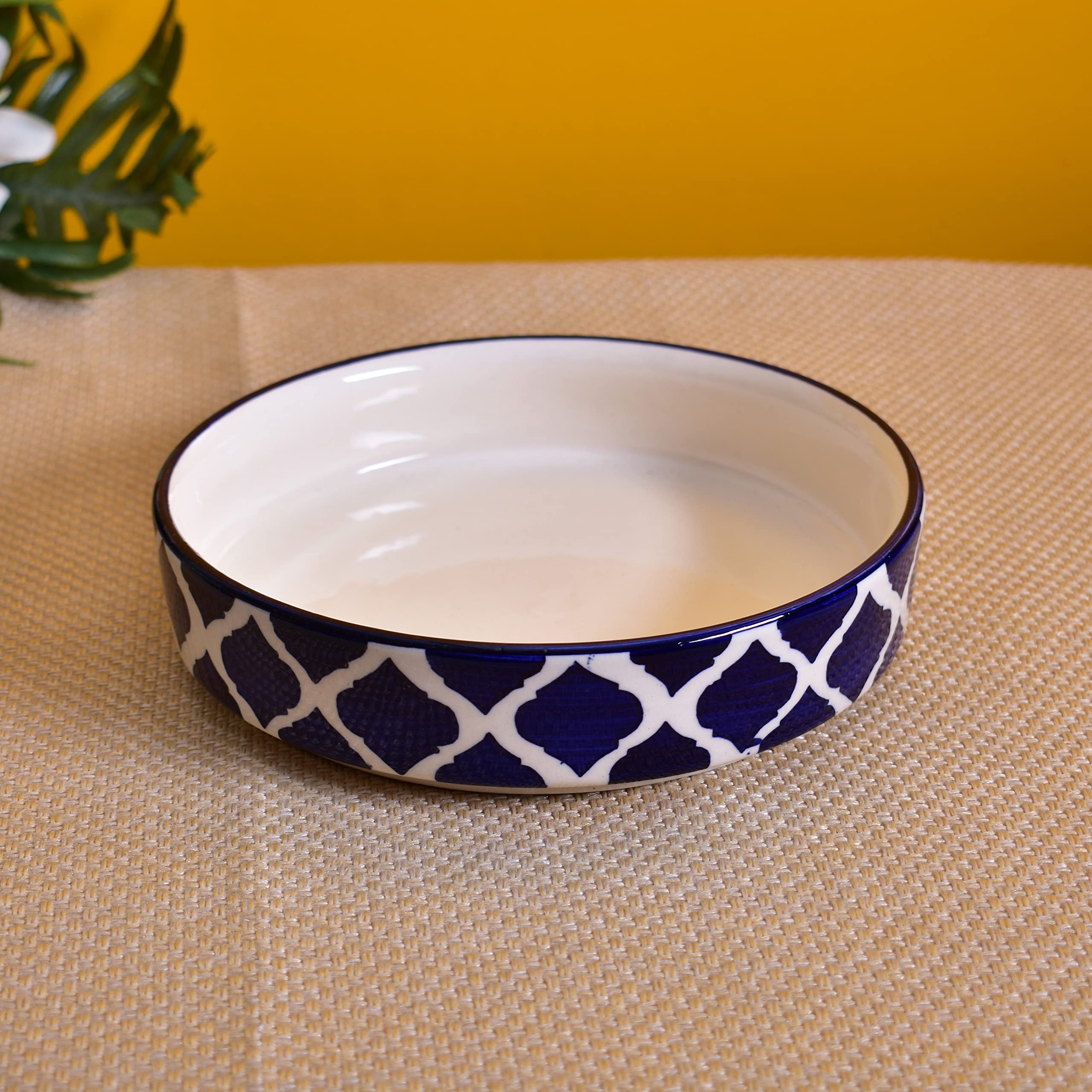 Kunhar Ceramic Bowls Set for Snacks Ceramic Serving Bowl Set for Dinner - 650 ML, 550 ML and 400 ML, 3 Pieces, Blue - Image 6