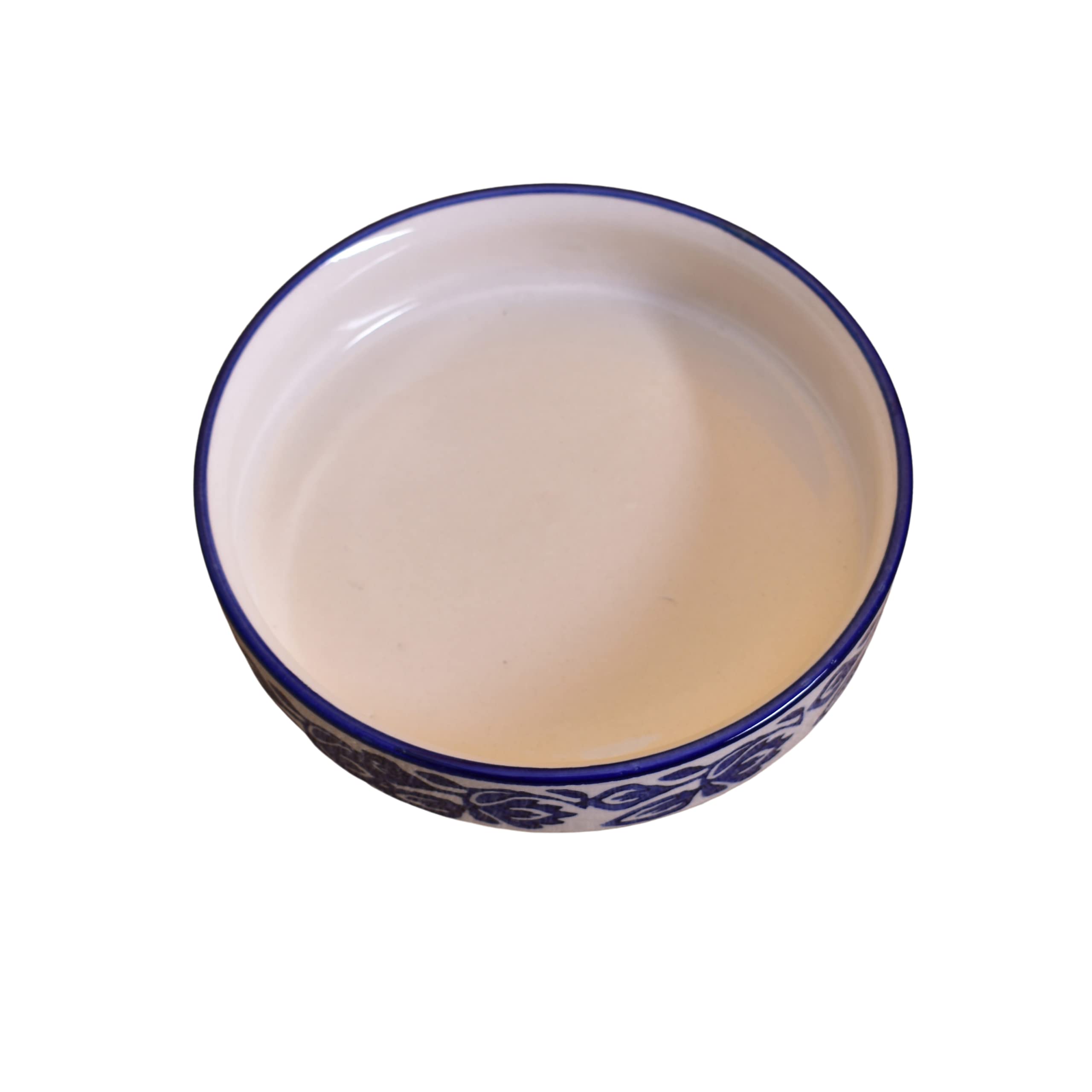 Kunhar Ceramic Bowls Set for Snacks Ceramic Serving Bowl Set for Dinner - 650 ML, 550 ML and 400 ML, 3 Pieces, Blue Vine - Image 7