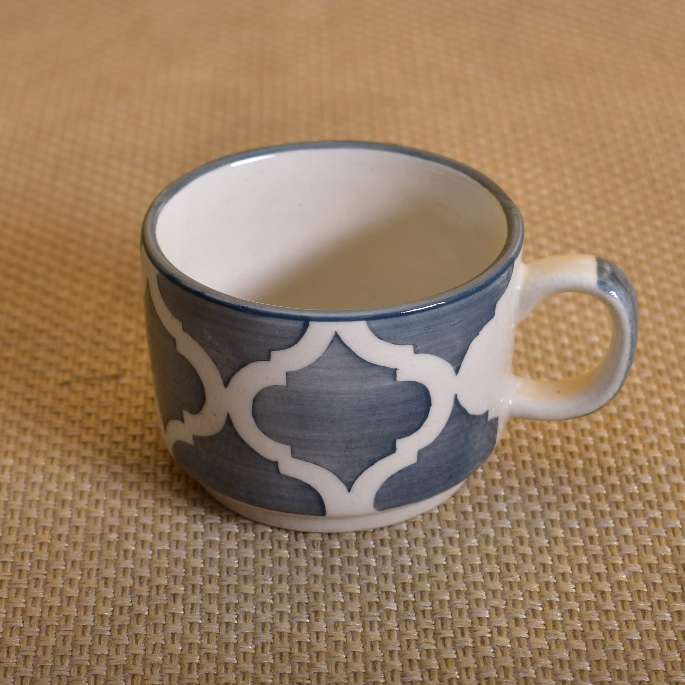 Kunhar Ceramic Tea Cup - 200 Ml, 6 Pieces, Grey Chidi - Image 3