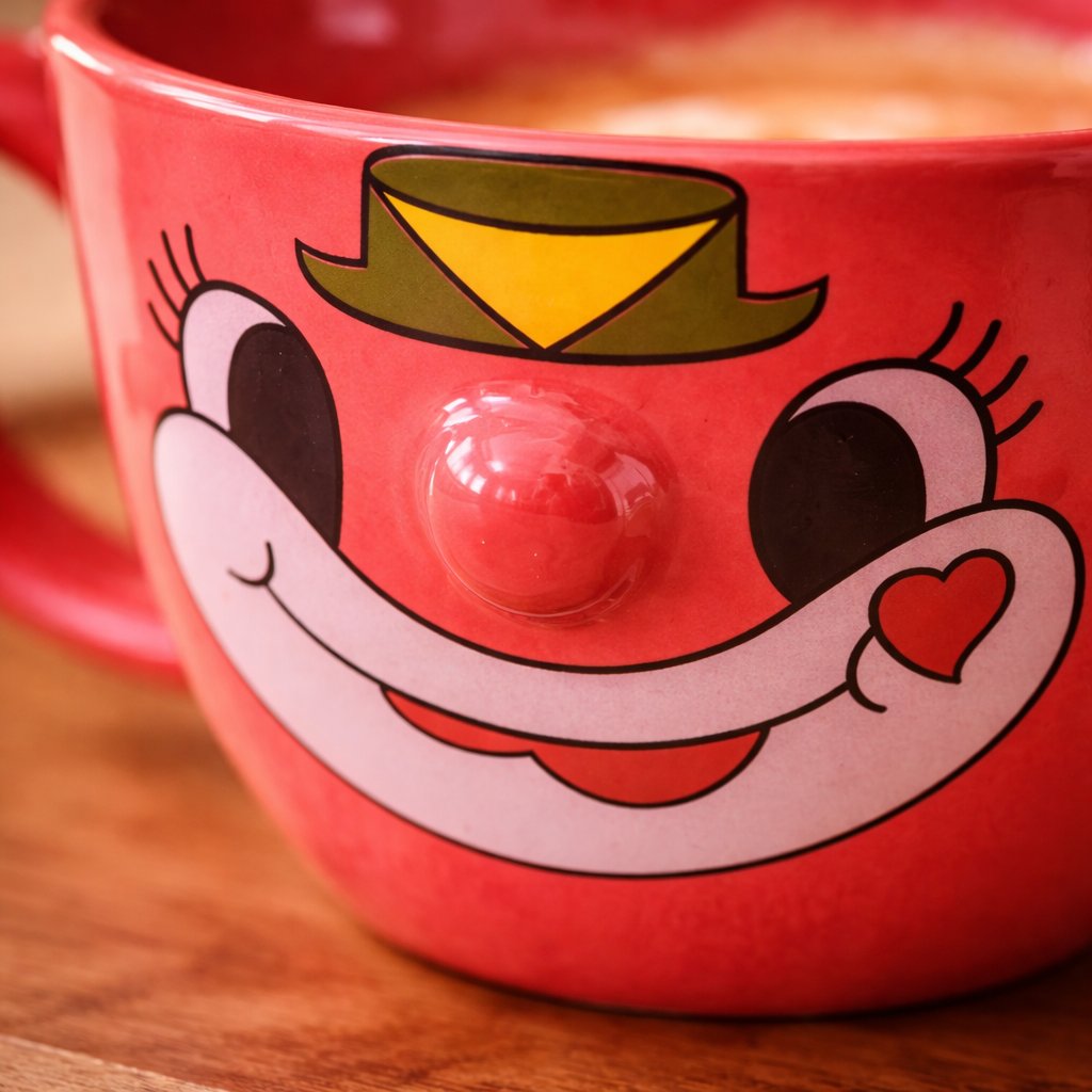 Kunhar Ceramic Jumbo Coffee Mug Soup Mug Noodle Mug - 350 ML - Microwave Safe & Freezer Safe, Set of 1, Red Smile - Image 5
