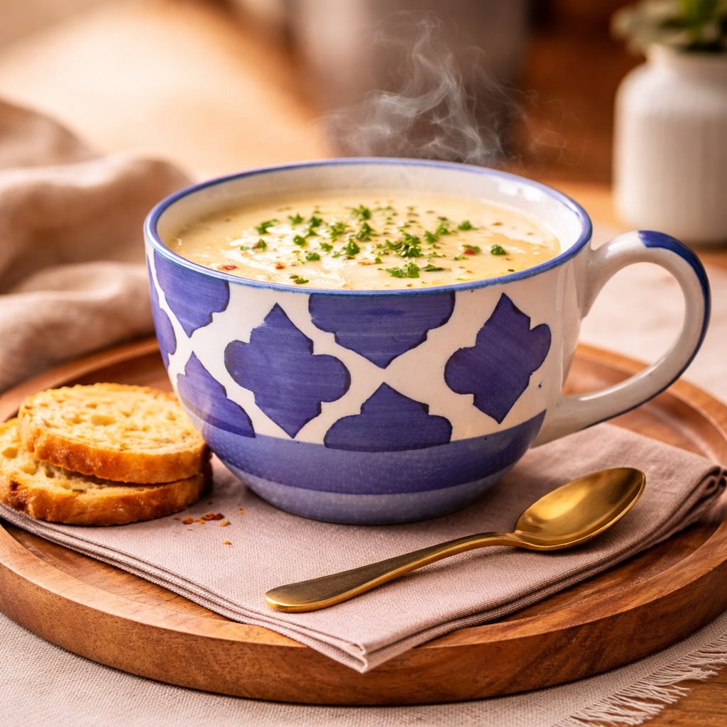 Kunhar Ceramic Jumbo Coffee Mug Soup Mug Noodle Mug - 350 ML - Microwave Safe & Freezer Safe, Set of 1, Blue Chidi - Image 3