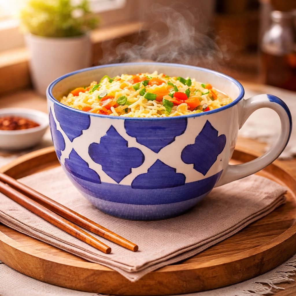 Kunhar Ceramic Jumbo Coffee Mug Soup Mug Noodle Mug - 350 ML - Microwave Safe & Freezer Safe, Set of 1, Blue Chidi - Image 2