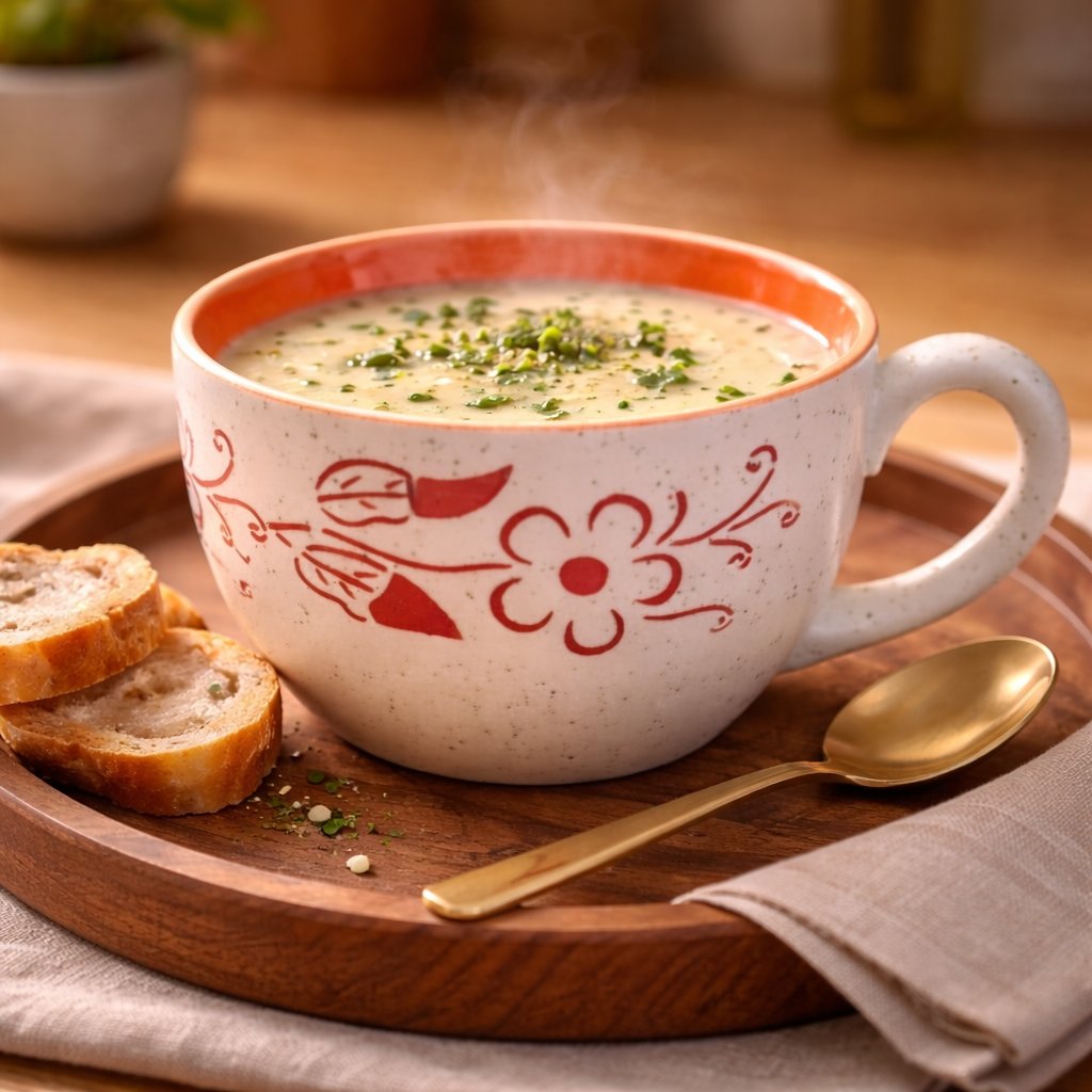 Kunhar Ceramic Jumbo Coffee Mug Soup Mug Noodle Mug - 350 ML - Microwave Safe & Freezer Safe, Set of 1, White Orange Flower - Image 3