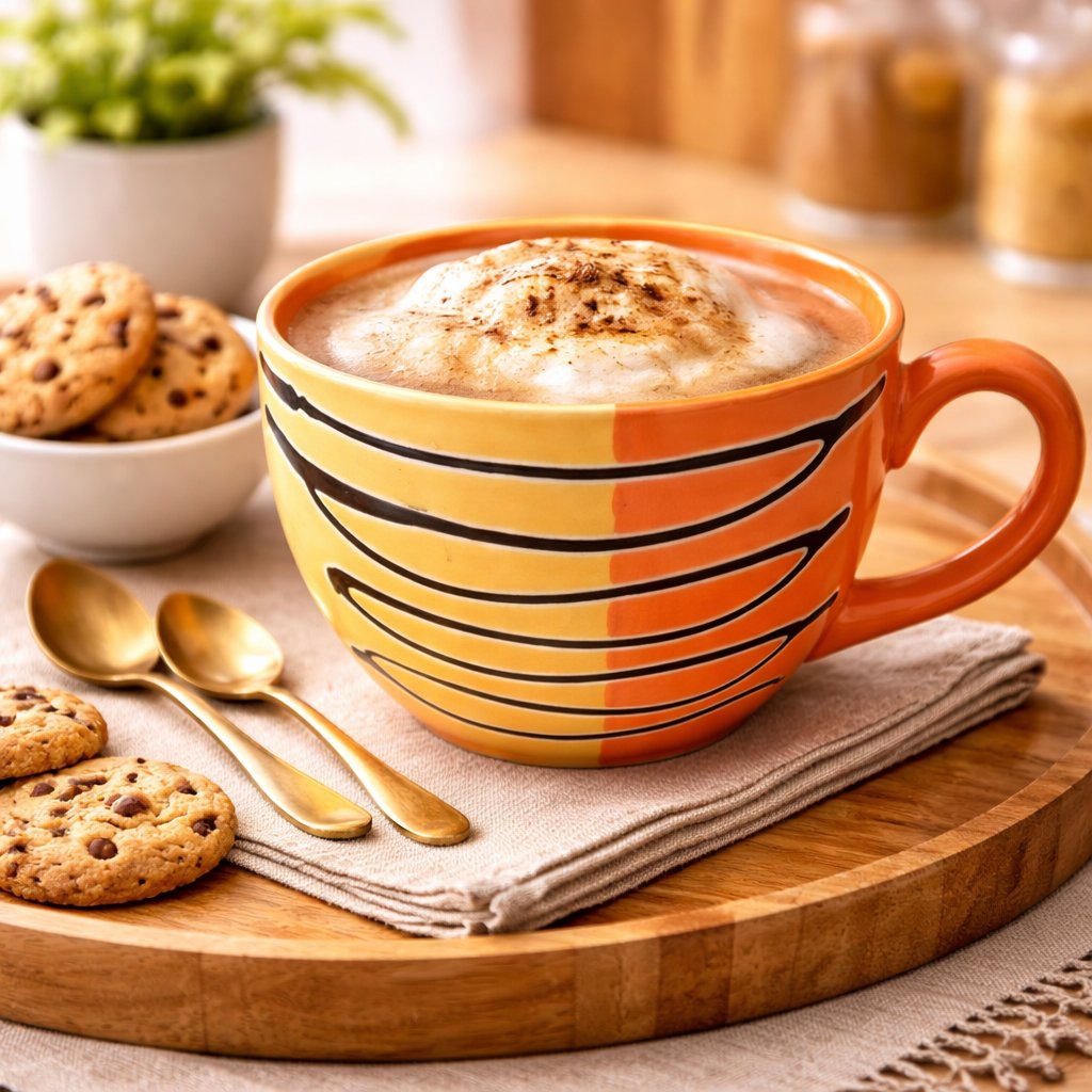 Kunhar Ceramic Jumbo Coffee Mug Soup Mug Noodle Mug - 350 ML - Microwave Safe & Freezer Safe, Set of 1, Orange Yellow - Image 1