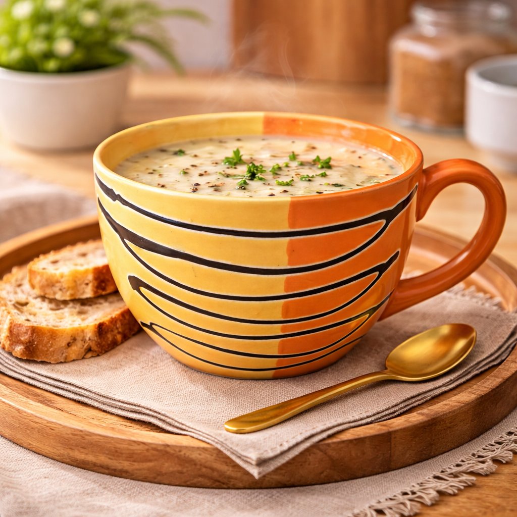 Kunhar Ceramic Jumbo Coffee Mug Soup Mug Noodle Mug - 350 ML - Microwave Safe & Freezer Safe, Set of 1, Orange Yellow - Image 4