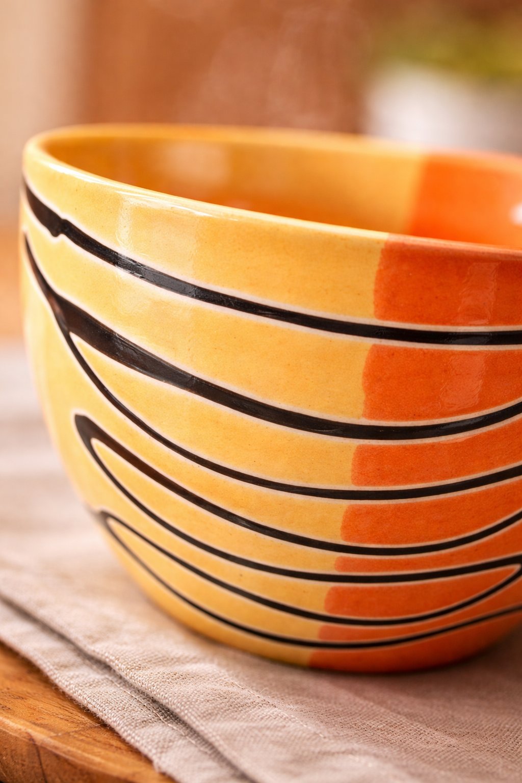 Kunhar Ceramic Jumbo Coffee Mug Soup Mug Noodle Mug - 350 ML - Microwave Safe & Freezer Safe, Set of 1, Orange Yellow - Image 5