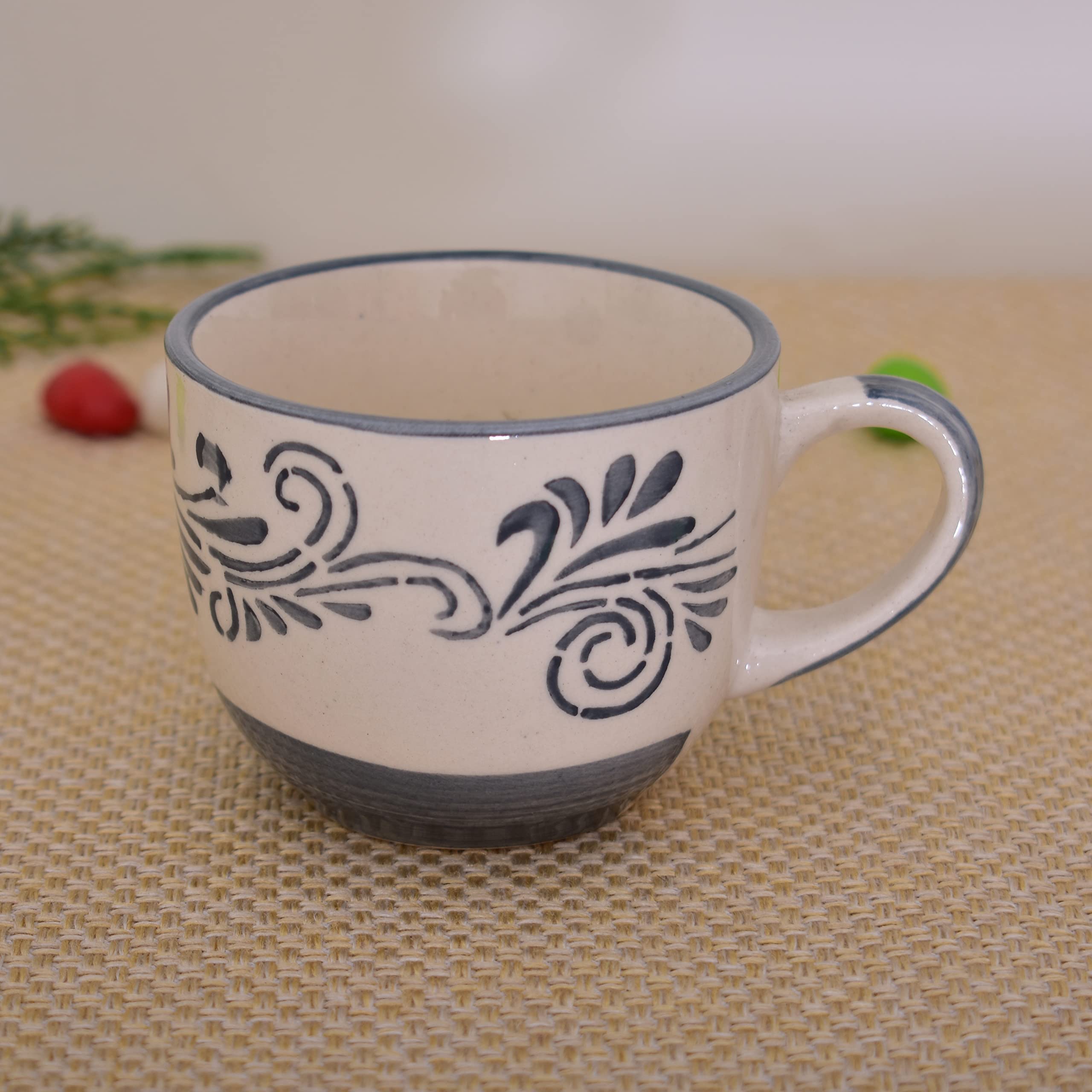 Kunhar Ceramic Tea Cup - 150 Ml, 6 Pieces, Grey - Image 3