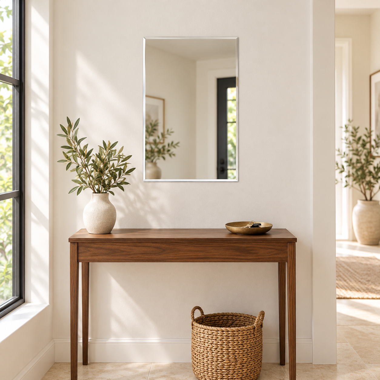 Kunhar Frameless Rectangular Wall Mirror, 12 X 18 Inch, 1 Piece - Image 2