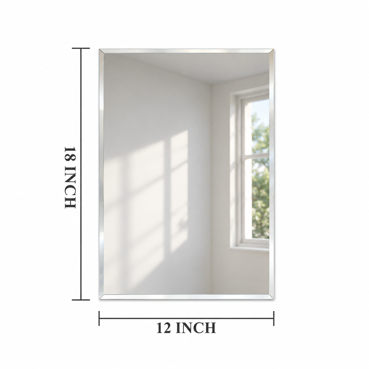 Kunhar Frameless Rectangular Wall Mirror, 12 X 18 Inch, 1 Piece - Image 7