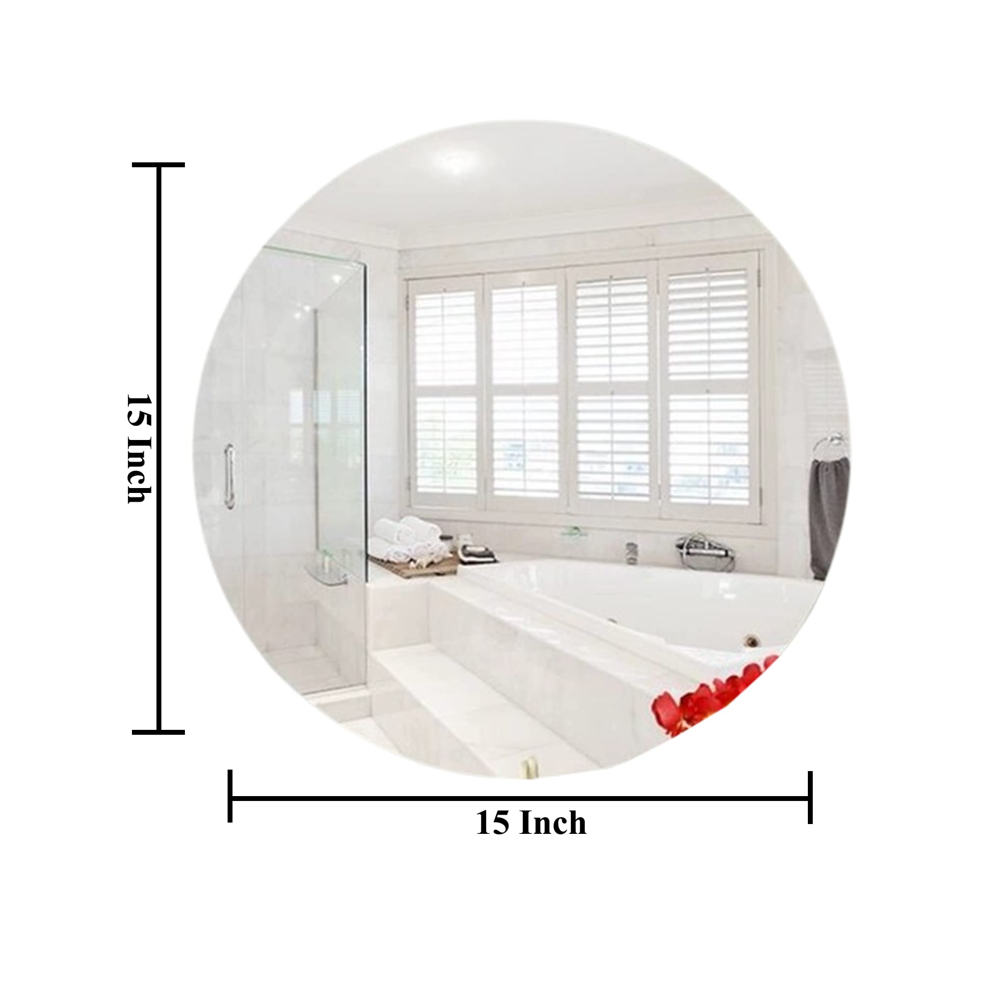 Kunhar Frameless Round Wall Mirror, 15 X 15 Inch, 1 Piece - Image 4
