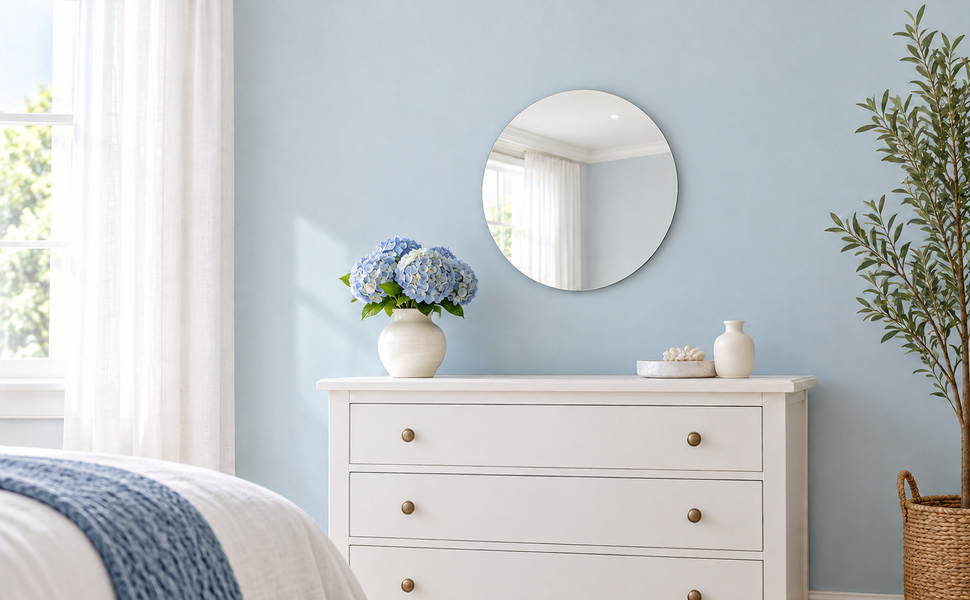 Kunhar Frameless Round Wall Mirror, 15 X 15 Inch, 1 Piece – visual story 4