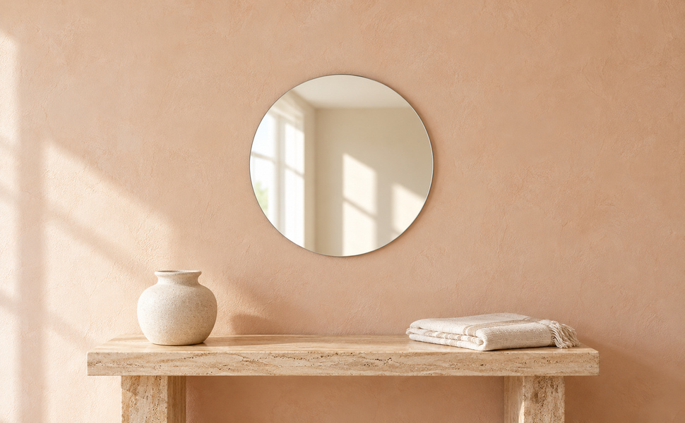 Kunhar Frameless Round Wall Mirror, 15 X 15 Inch, 1 Piece – visual story 5