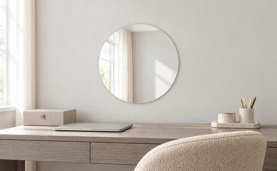 Kunhar Frameless Round Wall Mirror, 15 X 15 Inch, 1 Piece – visual story 6