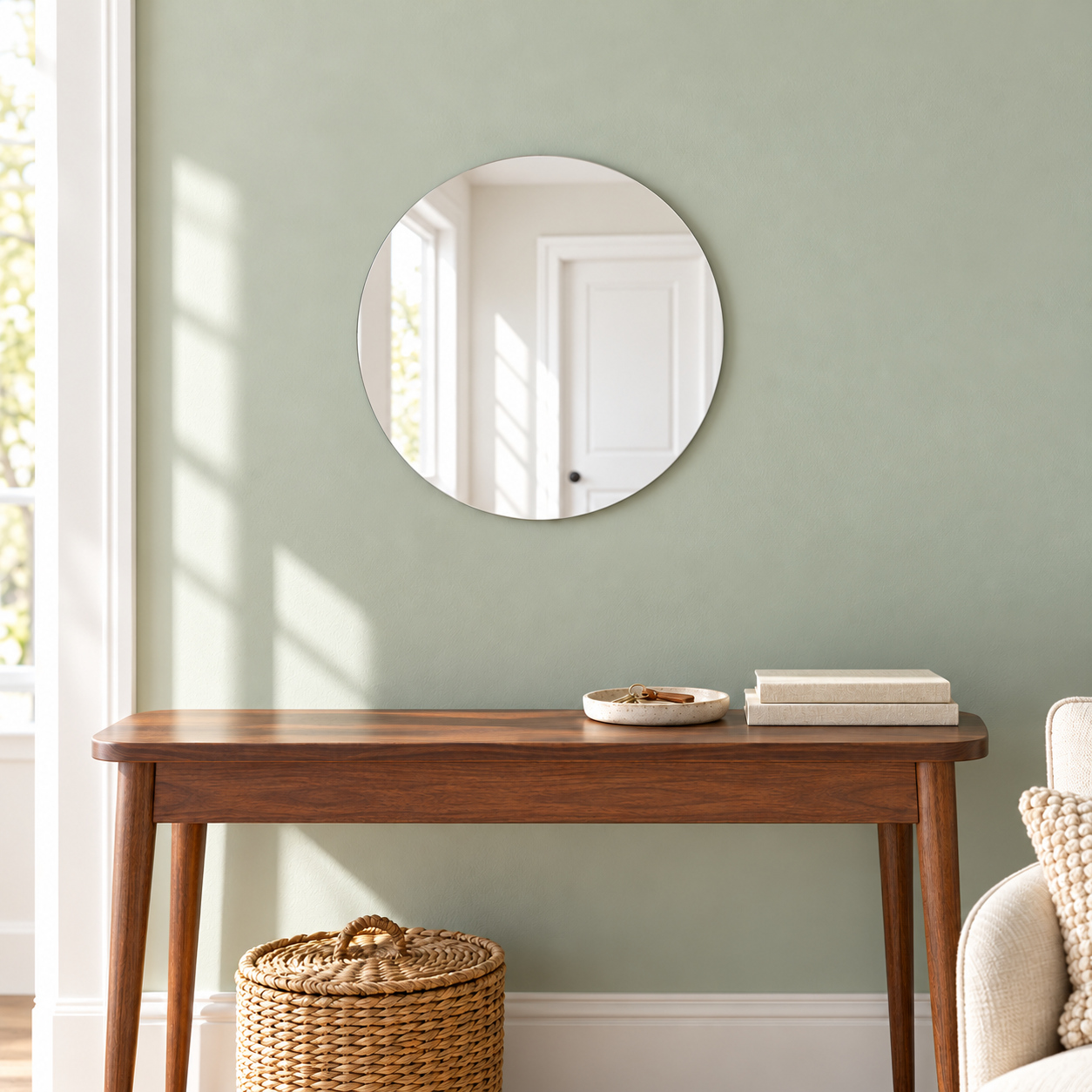 Kunhar Frameless Round Wall Mirror, 15 X 15 Inch, 1 Piece - Image 2