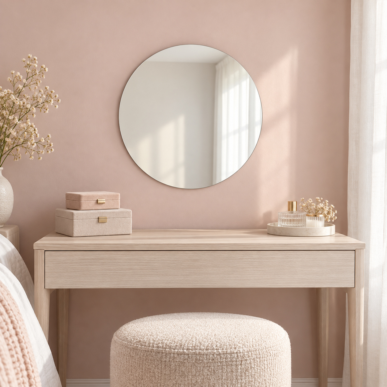 Kunhar Frameless Round Wall Mirror, 15 X 15 Inch, 1 Piece - Image 4