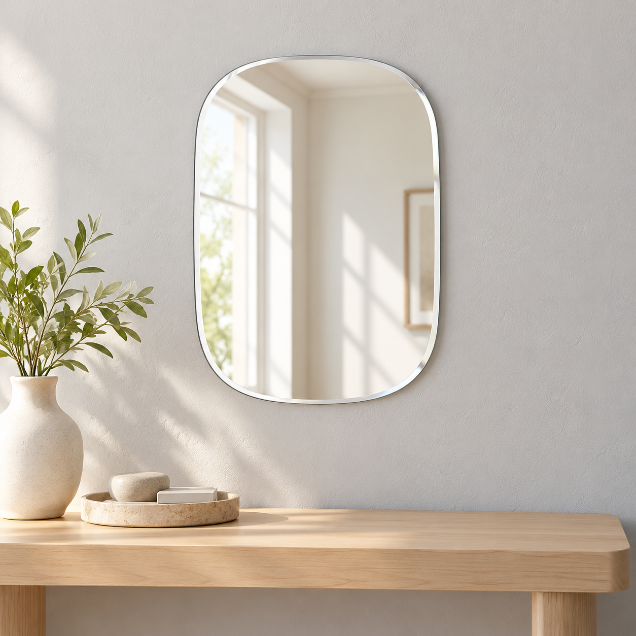 Kunhar Frameless Wall Mirror, 9 X 12 Inch, (3 MM) Square, Unframed, Silver