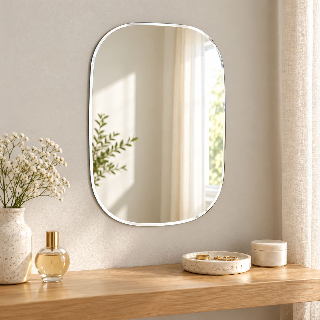 Kunhar Frameless Wall Mirror, 9 X 12 Inch, (3 MM) Square, Unframed, Silver - Image 4