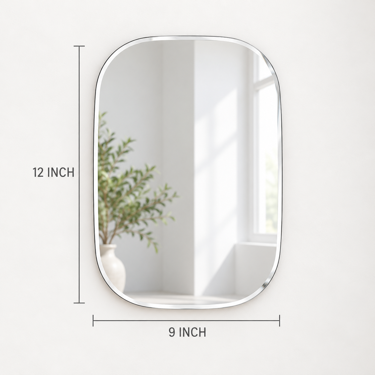 Kunhar Frameless Wall Mirror, 9 X 12 Inch, (3 MM) Square, Unframed, Silver - Image 7