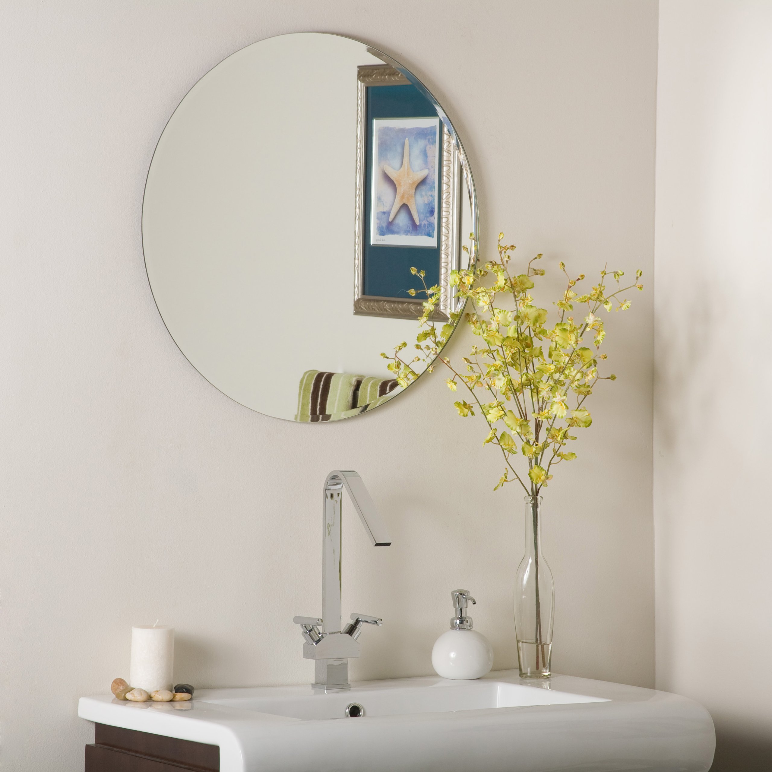 Kunhar Frameless Wall Mirror,12 X 12 Inch,Round (3 MM) - Image 2
