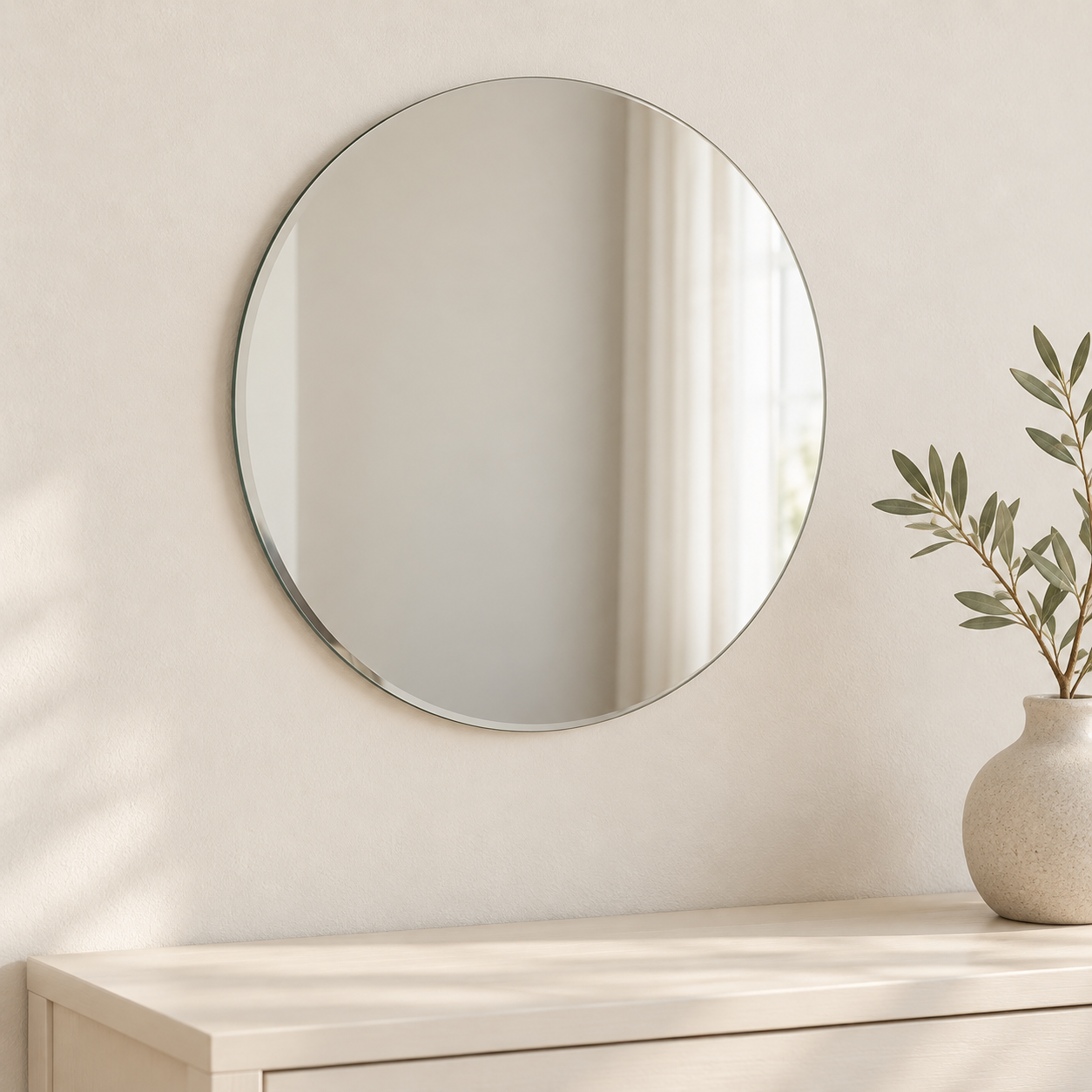 KunhaR Round Frameless Wall Mirror, 12 x 12 Inch, 3 mm Glass | Decorative Mirror for Bathroom, Bedroom & Entryway, 1 Piece - Image 5