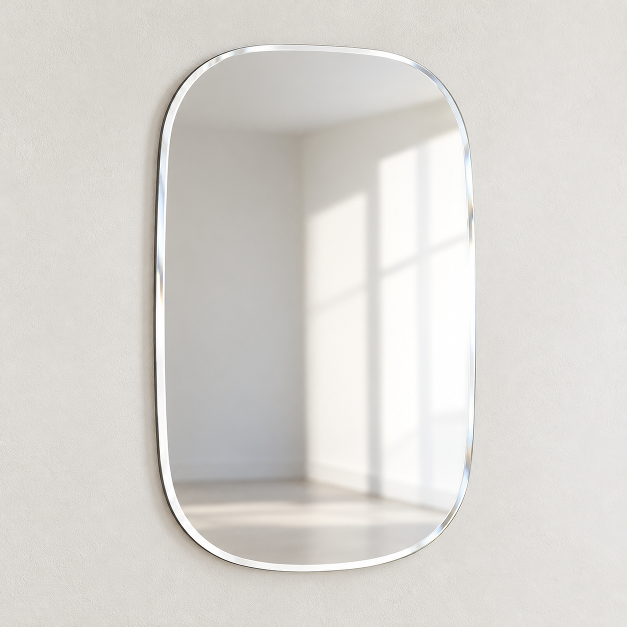 Kunhar Frameless Wall Mirror 12x16, Unframed Transparent Mirror, Corner Cut Wall Mirror, Rectangular Mirror, Modern Frameless Mirror, Bathroom Mirror, Home Decor Mirror 12x16 Inch - Image 5