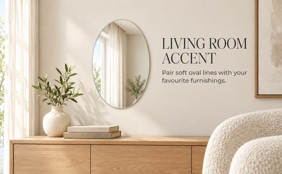 Kunhar Frameless Oval Wall Mirror, 12 X 18 Inch, 1 Piece – visual story 5