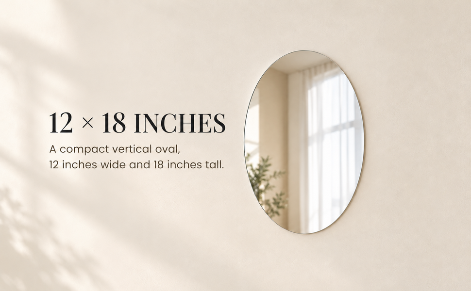 Kunhar Frameless Oval Wall Mirror, 12 X 18 Inch, 1 Piece – visual story 6