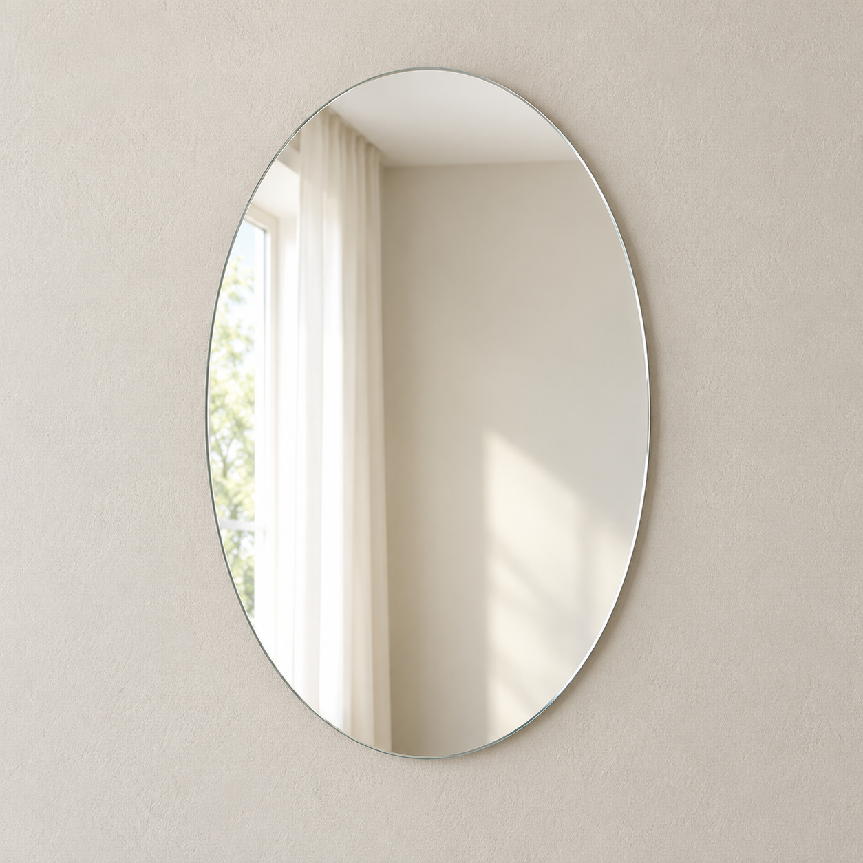 Kunhar Frameless Oval Wall Mirror, 12 X 18 Inch, 1 Piece - Image 5