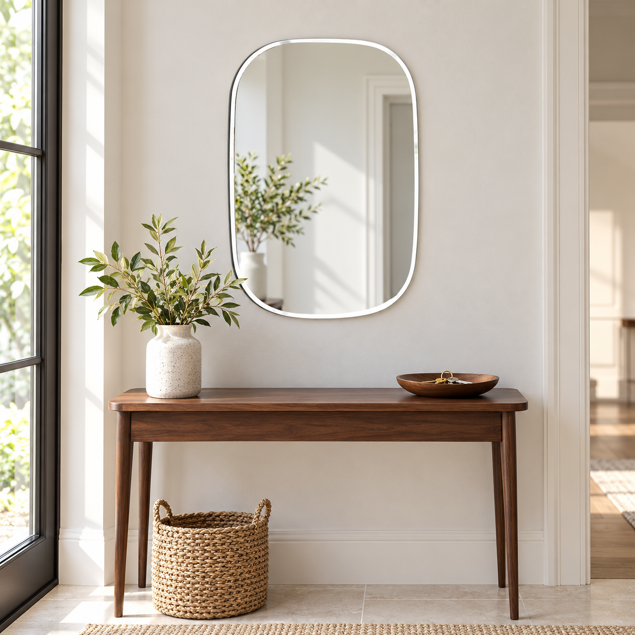 Kunhar Frameless Wall Mirror, 12 X 18 Inch, 1 Piece, Corner Cut - Image 2